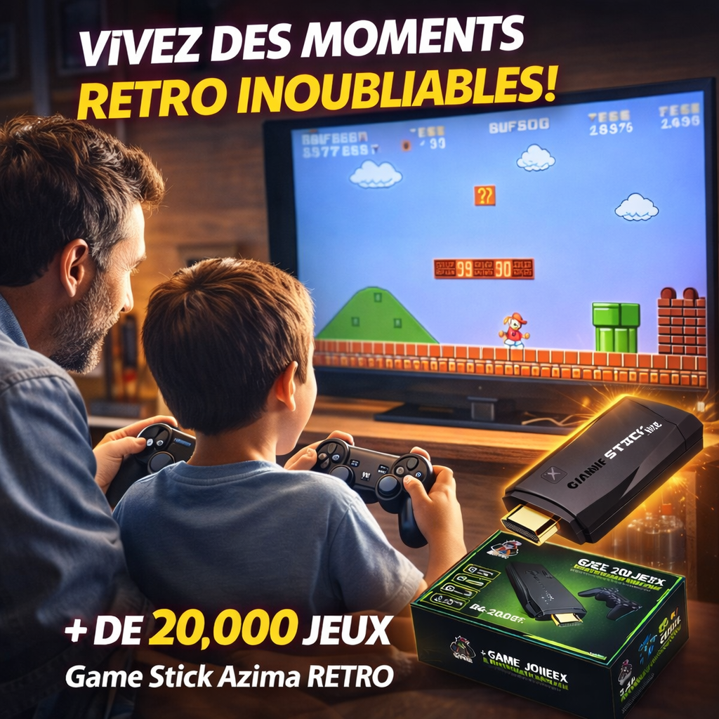 🎮 Azima  retro play – Revivez 2000 Jeux Légendaires+2 manette sans fil offert