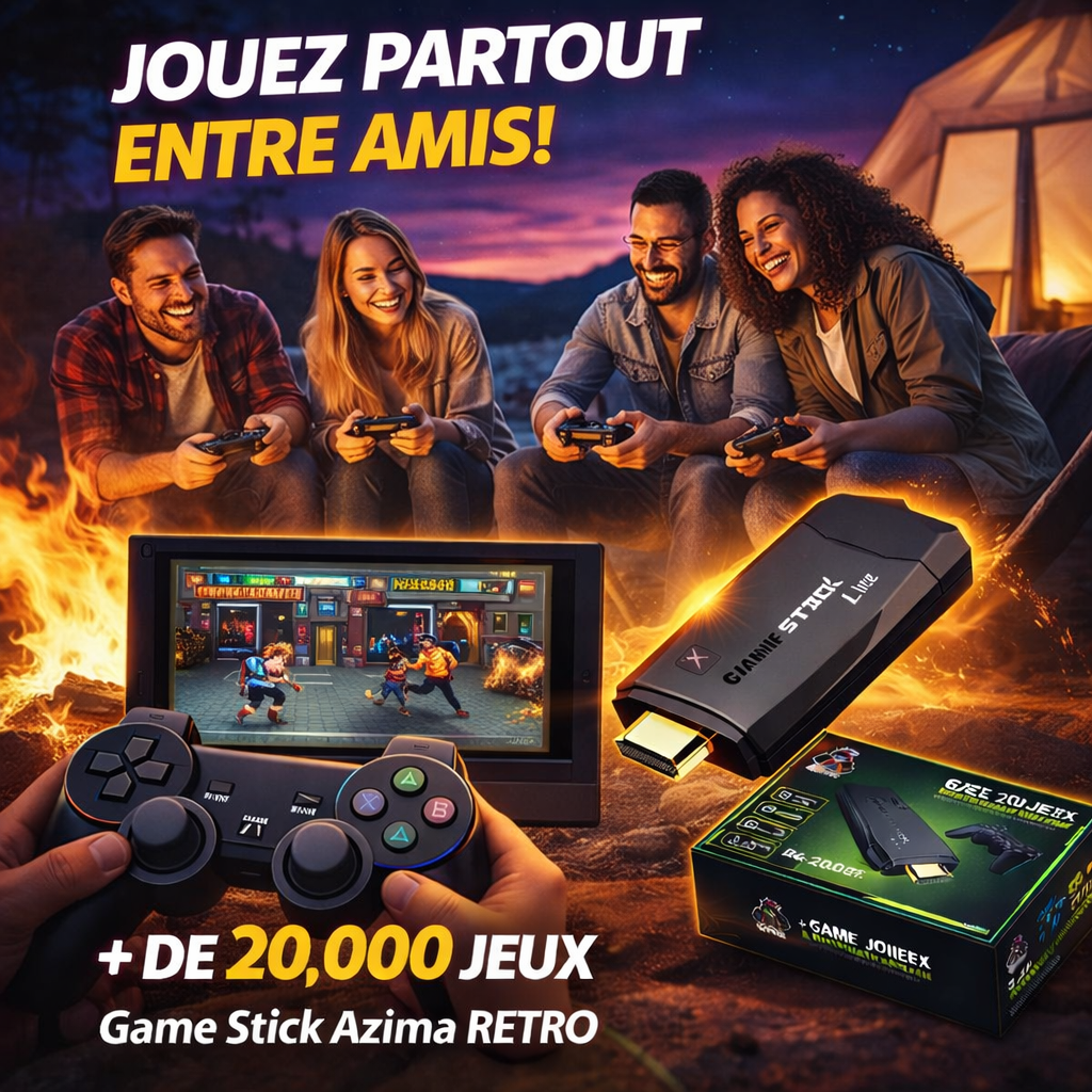 🎮 Azima  retro play – Revivez 2000 Jeux Légendaires+2 manette sans fil offert