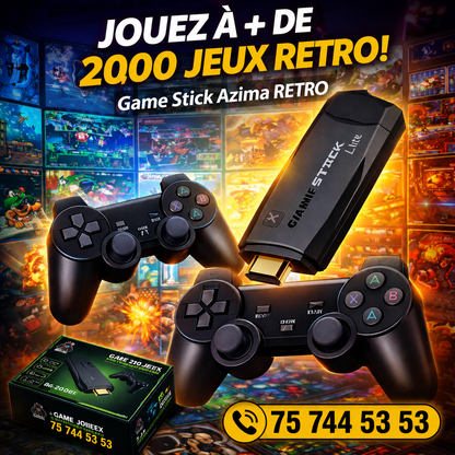 🎮 Azima  retro play – Revivez 2000 Jeux Légendaires+2 manette sans fil offert