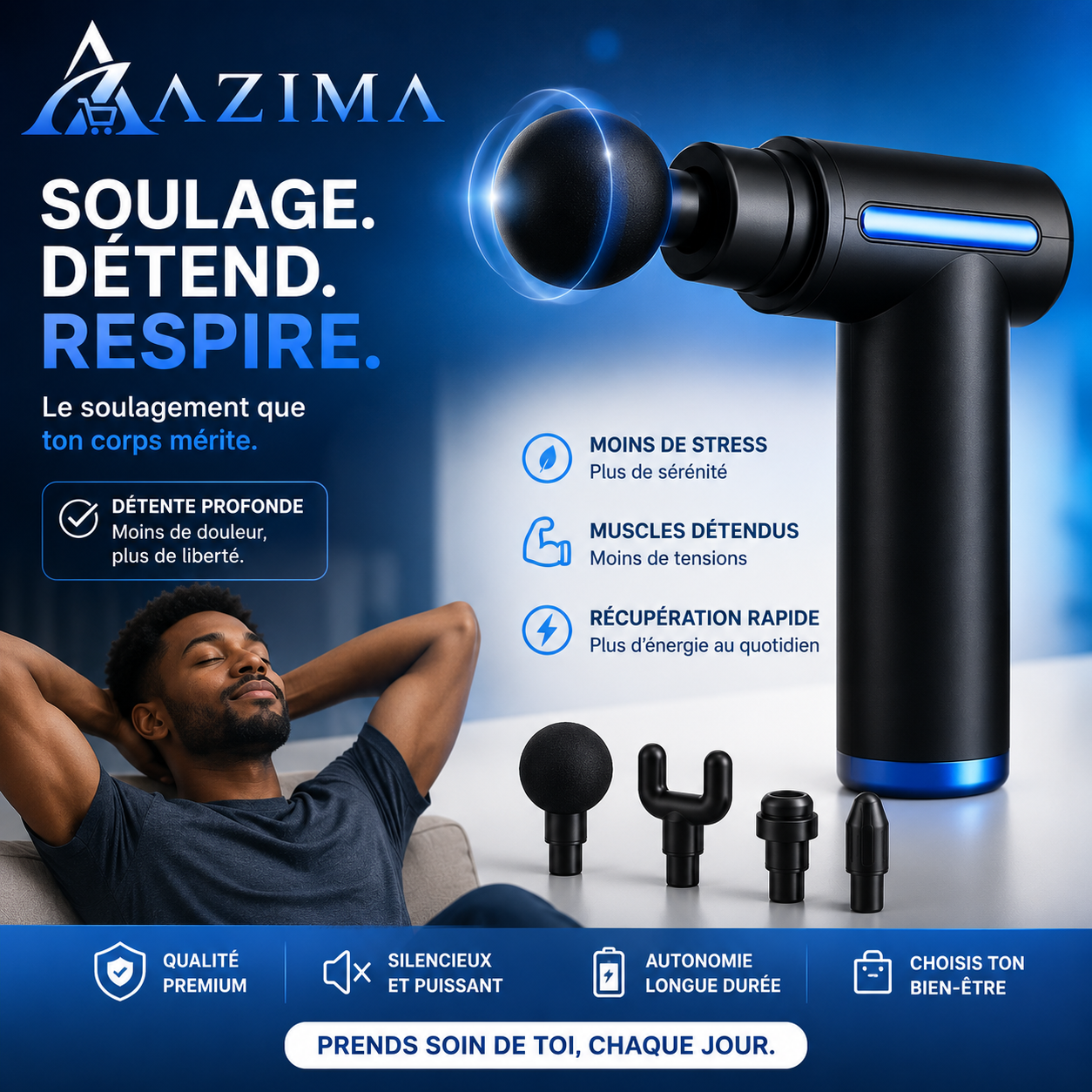 💆‍♂️ Azima Turbo Massage 5 en 1 🔥