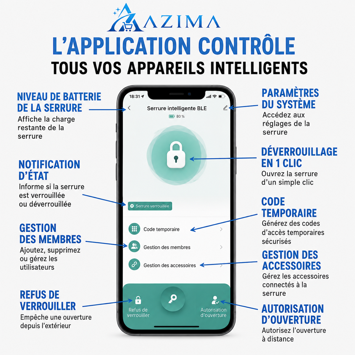 🔐 Azima SmartLock™ 👉 La sécurité intelligente qui simplifie votre quotidien